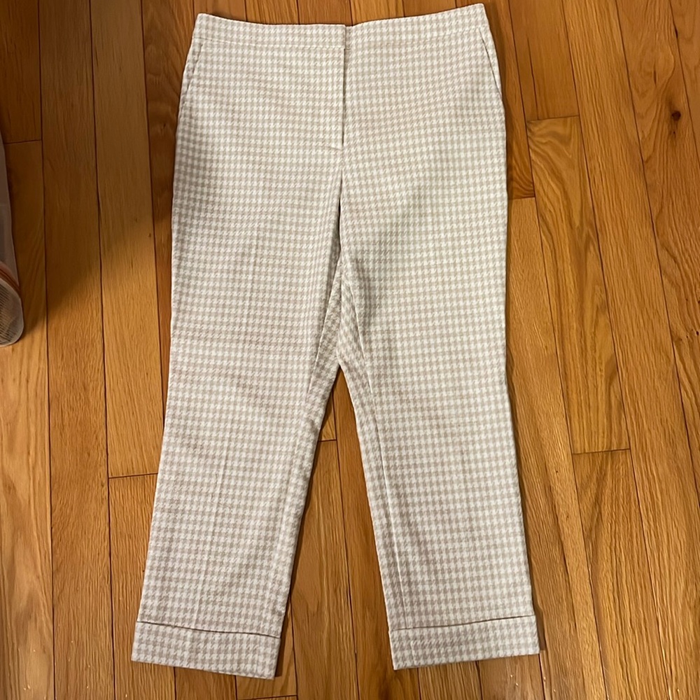 Ann Taylor Houndstooth Cream Pant